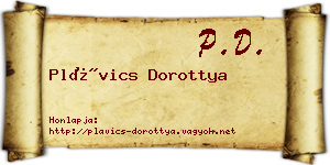 Plávics Dorottya névjegykártya